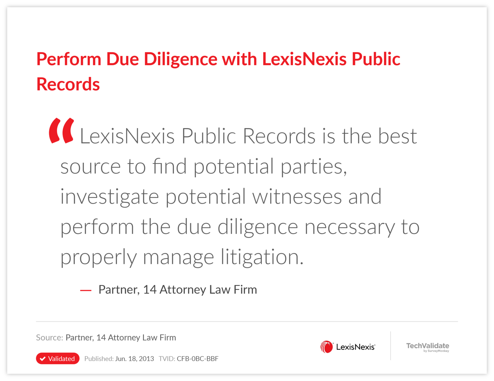 Perform Due Diligence with LexisNexis Public Records