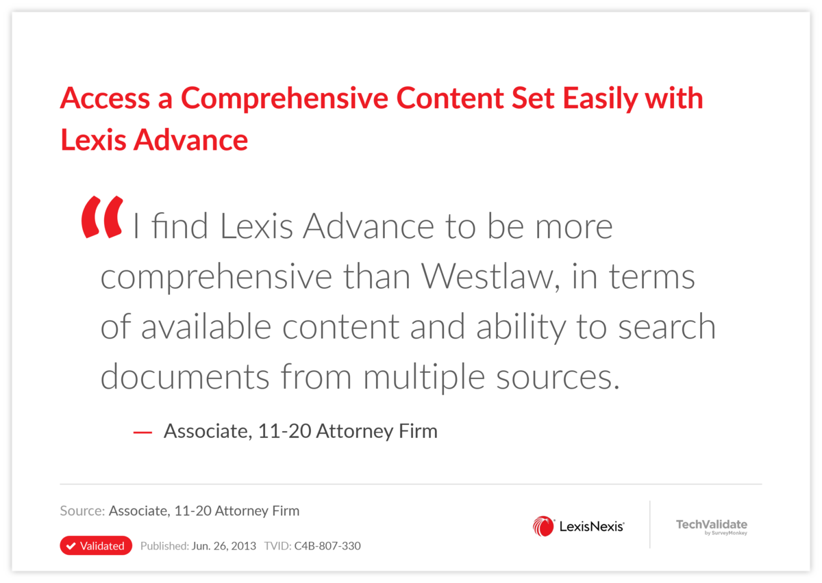 Access a Comprehensive Content Set Easily with Lexis Advance