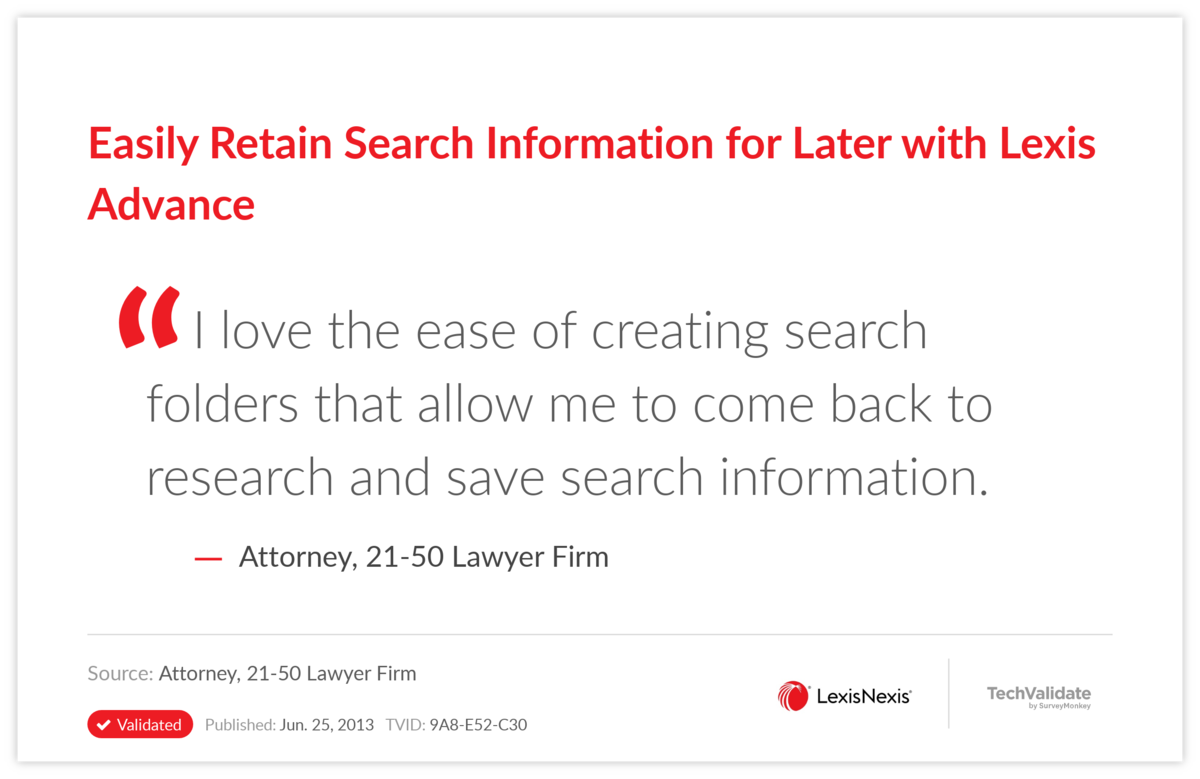 Easily Retain Search Information for Later with Lexis Advance