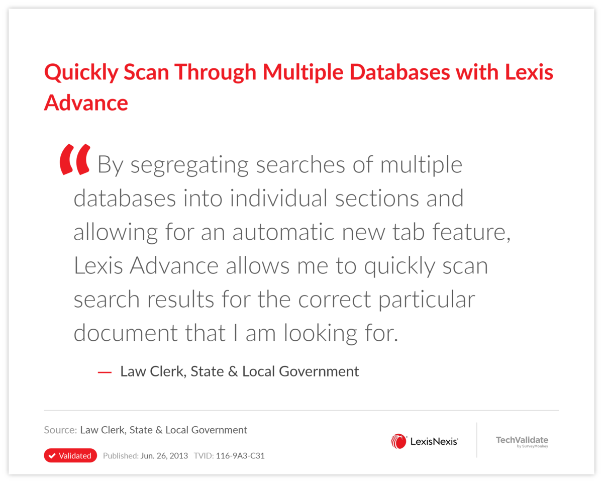Quickly Scan Through Multiple Databases with Lexis Advance