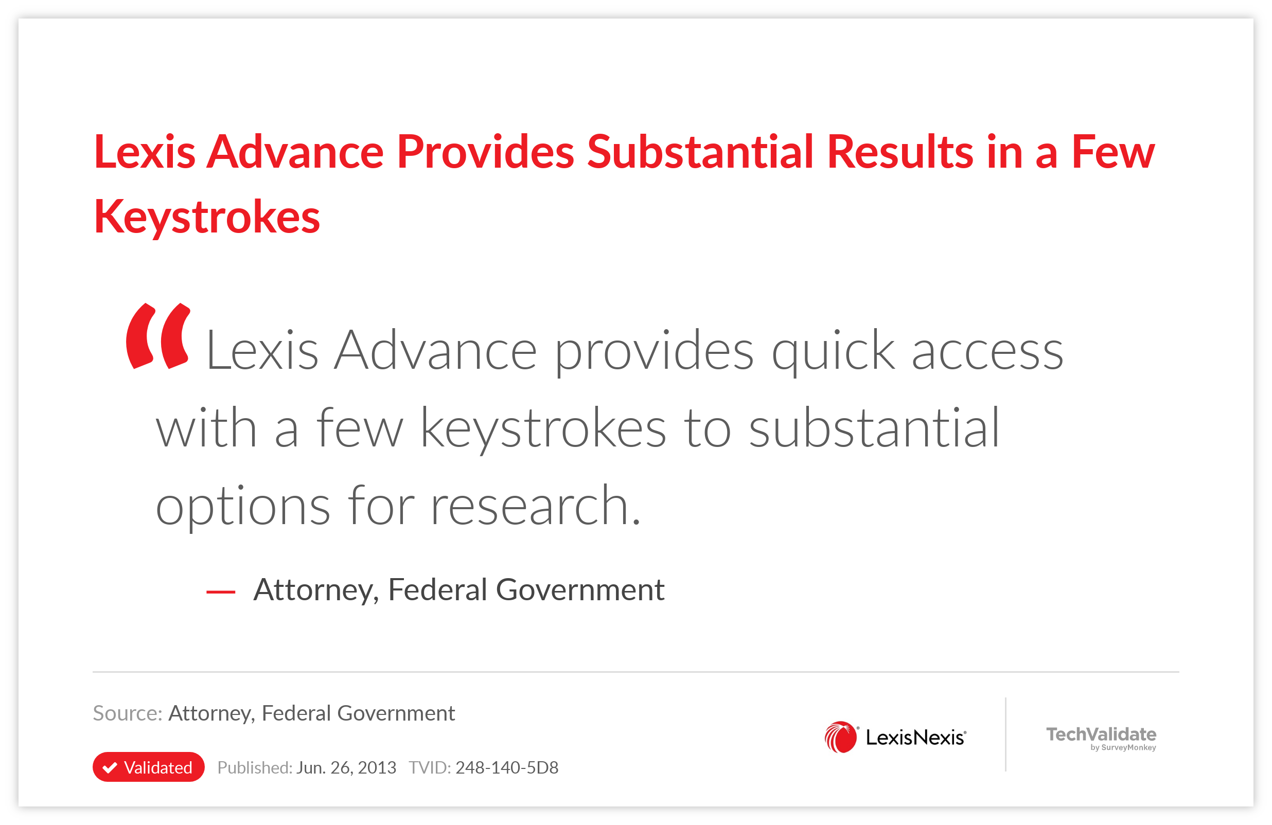 Lexis Advance Provides Substantial Results in a Few Keystrokes