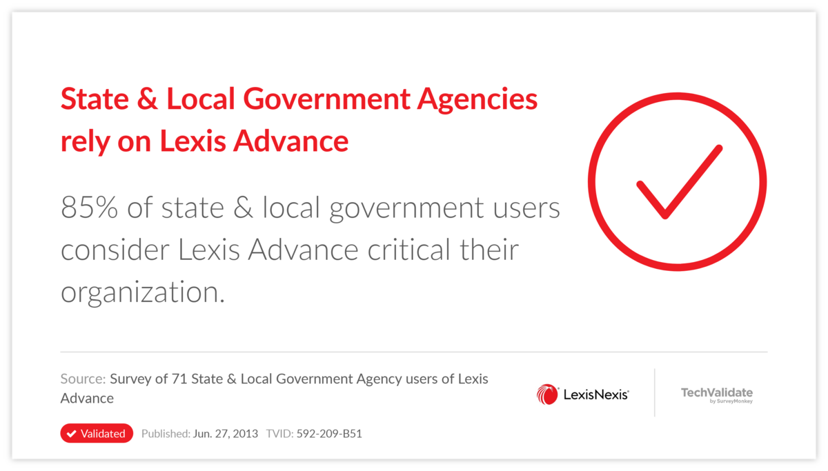 State & Local Government Agencies rely on Lexis Advance