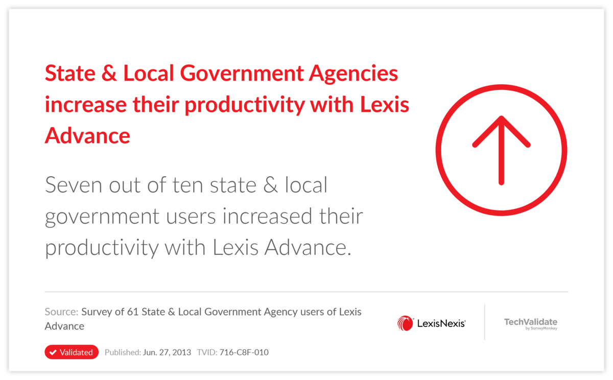 State & Local Government Agencies increase their productivity with Lexis Advance