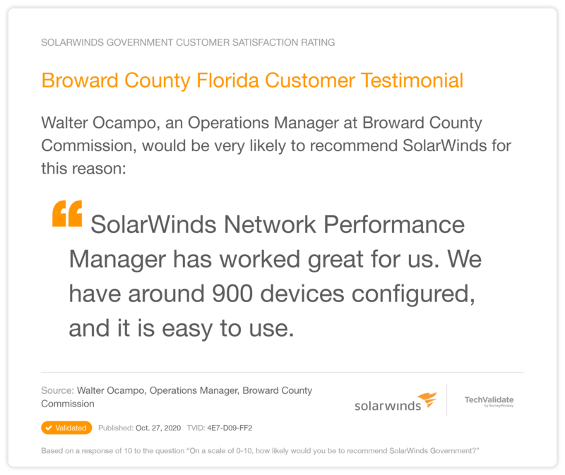 Broward County Florida Customer Testimonial