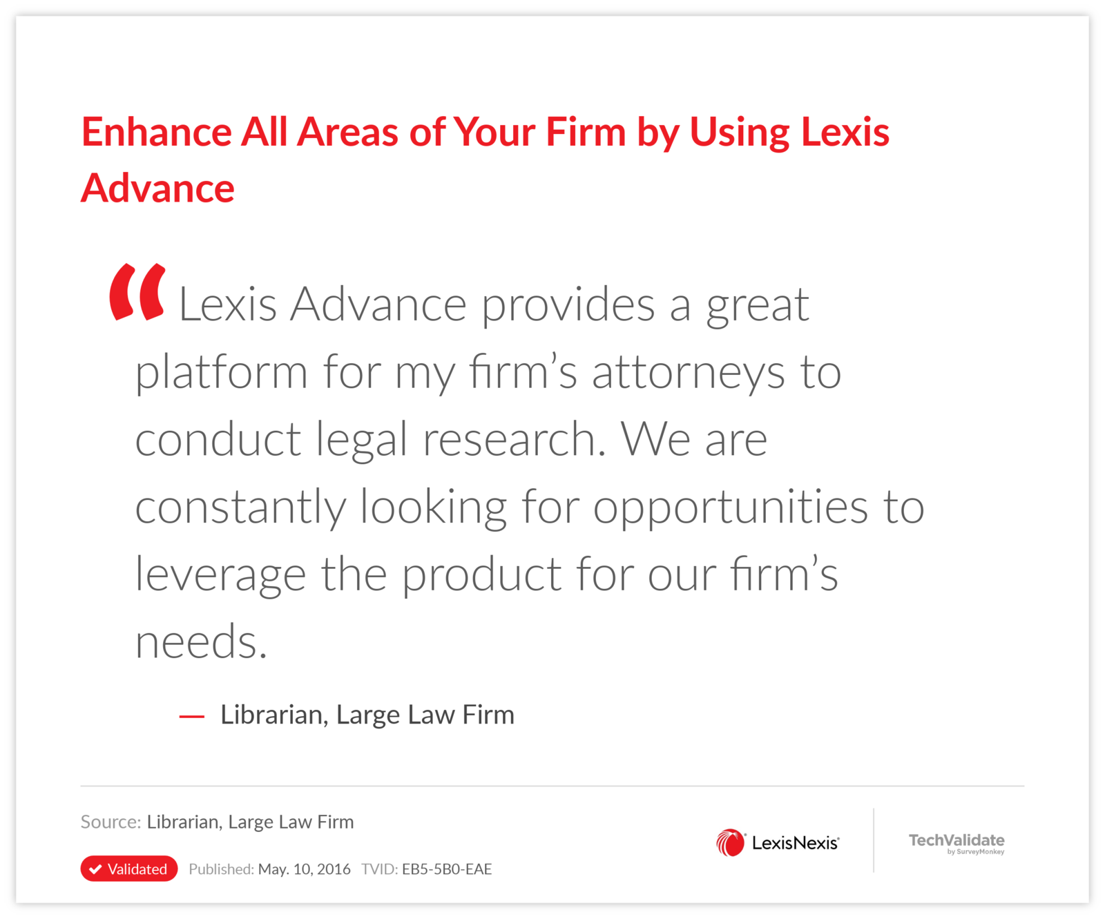 Enhance All Areas of Your Firm by Using Lexis Advance