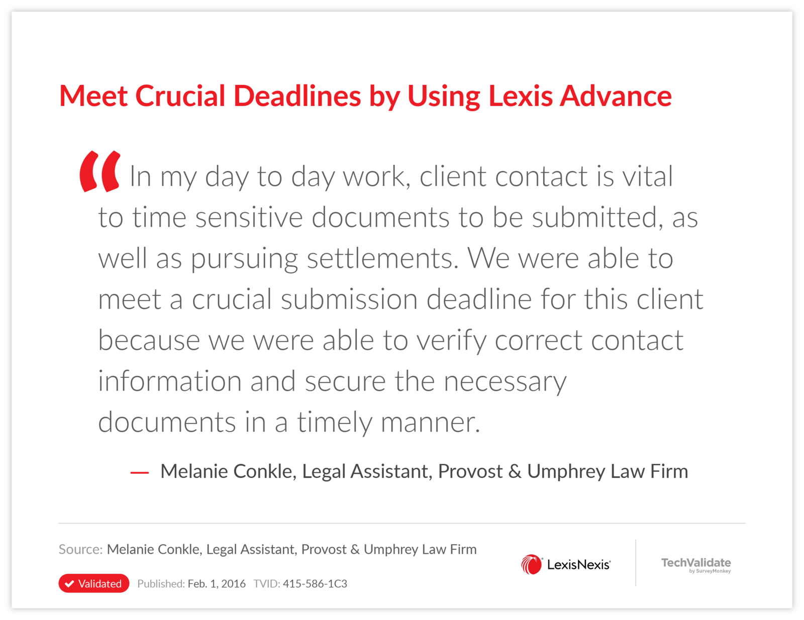 Meet Crucial Deadlines by Using Lexis Advance