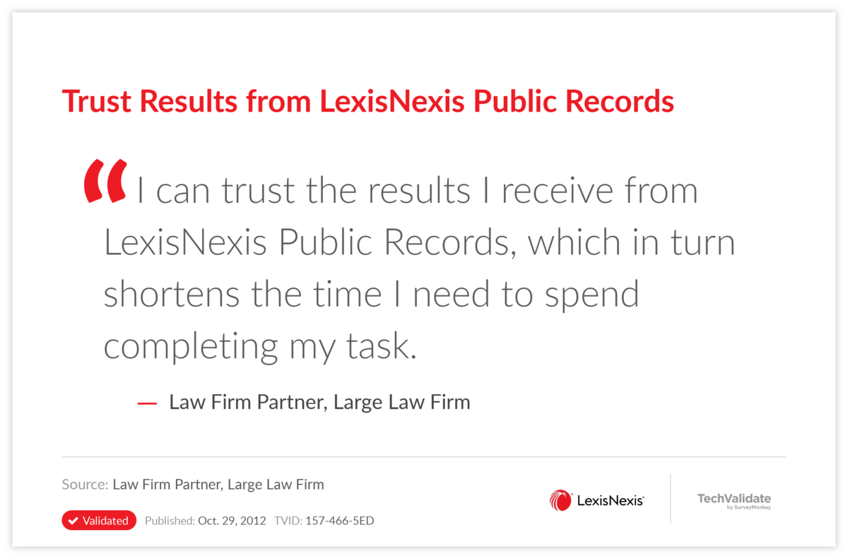 Trust Results from LexisNexis Public Records