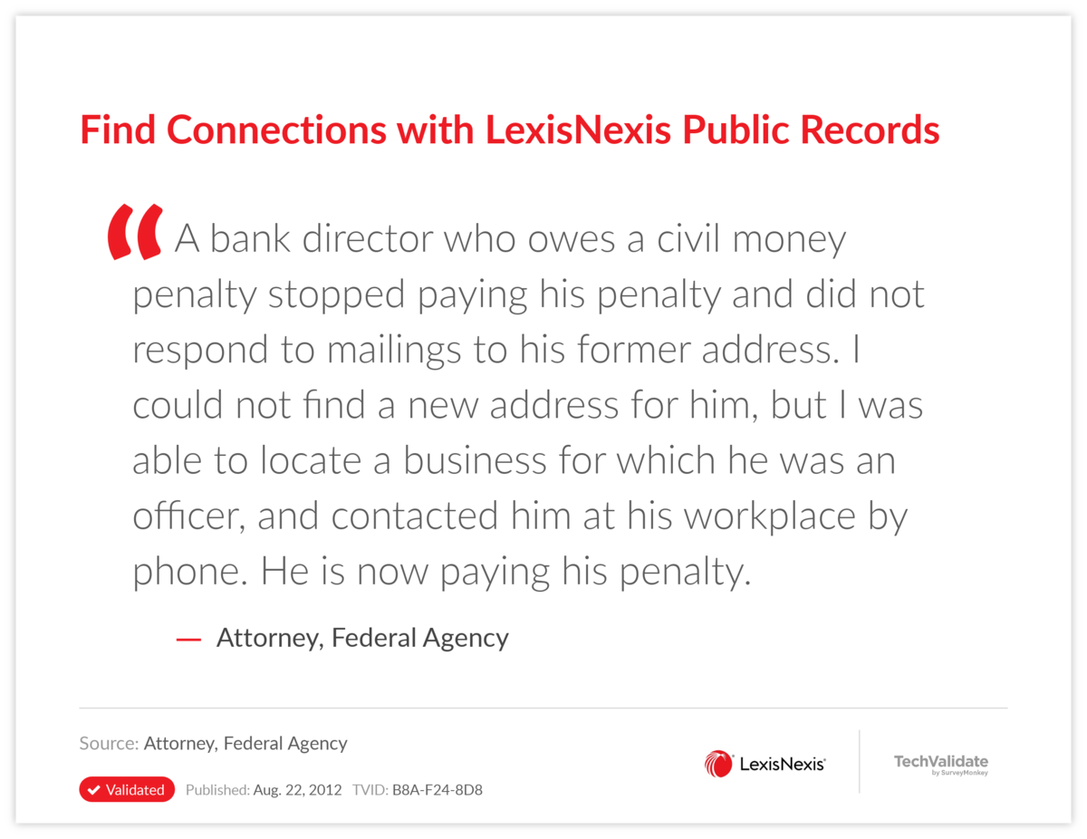 Find Connections with LexisNexis Public Records