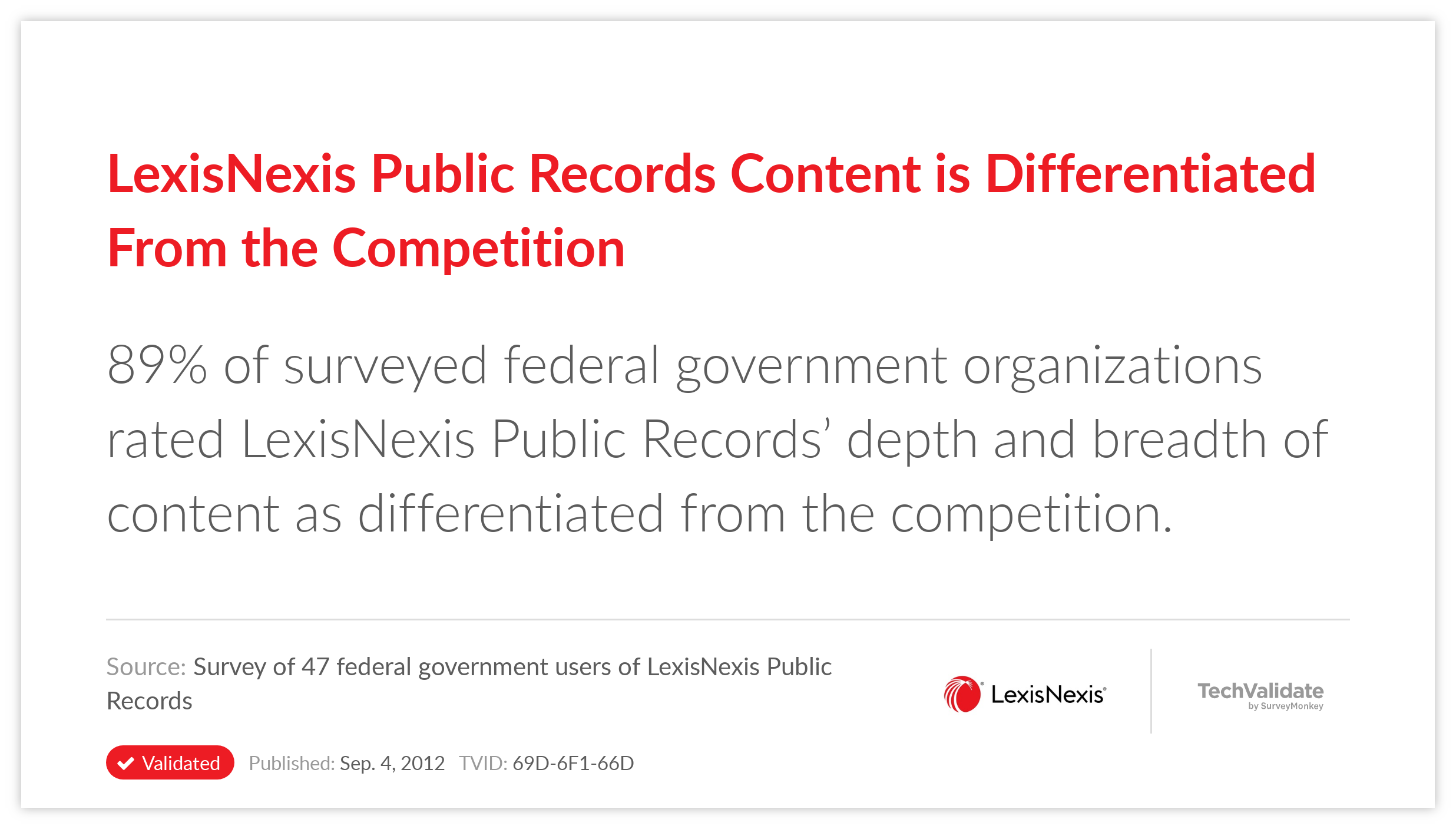 LexisNexis Public Records Content is Differentiated From the Competition
