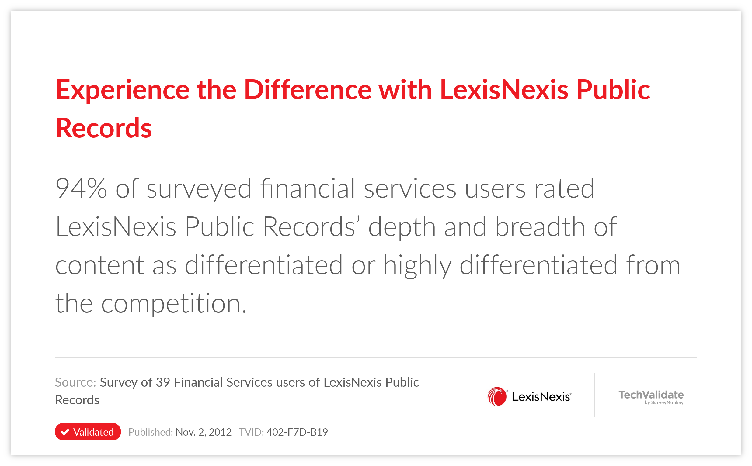 Experience the Difference with LexisNexis Public Records