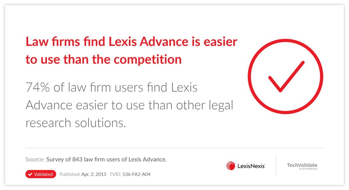 Law firms find Lexis Advance is easier to use than the competition