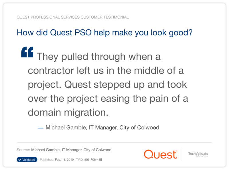 How did Quest PSO help make you look good?