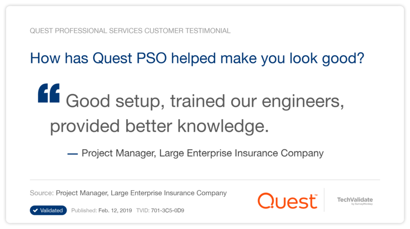 How has Quest PSO helped make you look good?