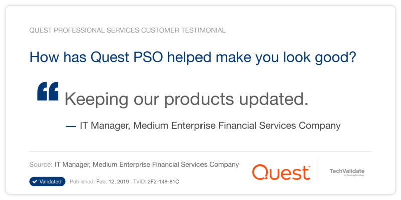 How has Quest PSO helped make you look good?