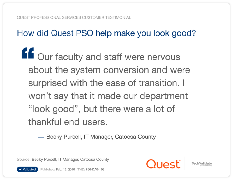 How did Quest PSO help make you look good?