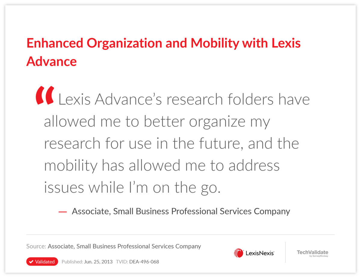 Enhanced Organization and Mobility with Lexis Advance