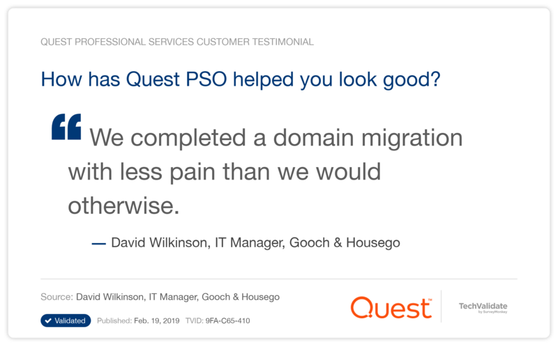 How has Quest PSO helped you look good?