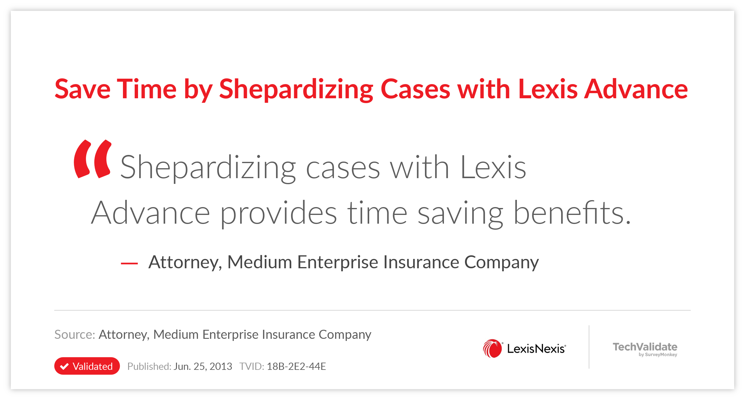 Save Time by Shepardizing Cases with Lexis Advance