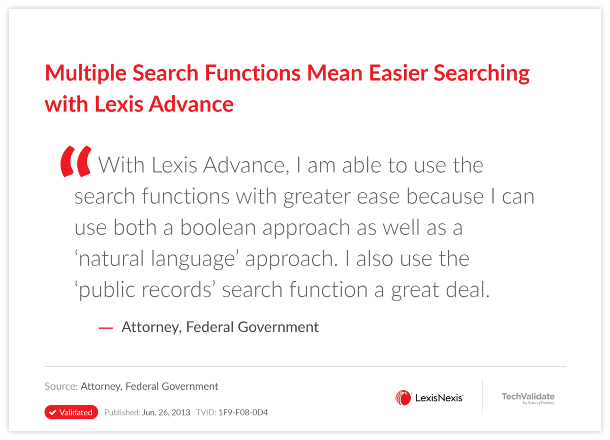 Multiple Search Functions Mean Easier Searching with Lexis Advance