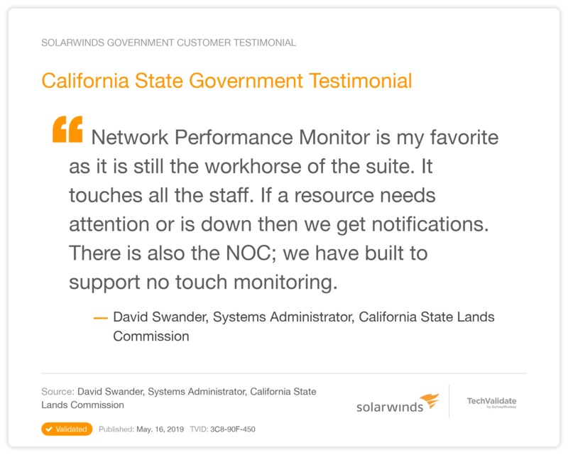 California State Government Testimonial