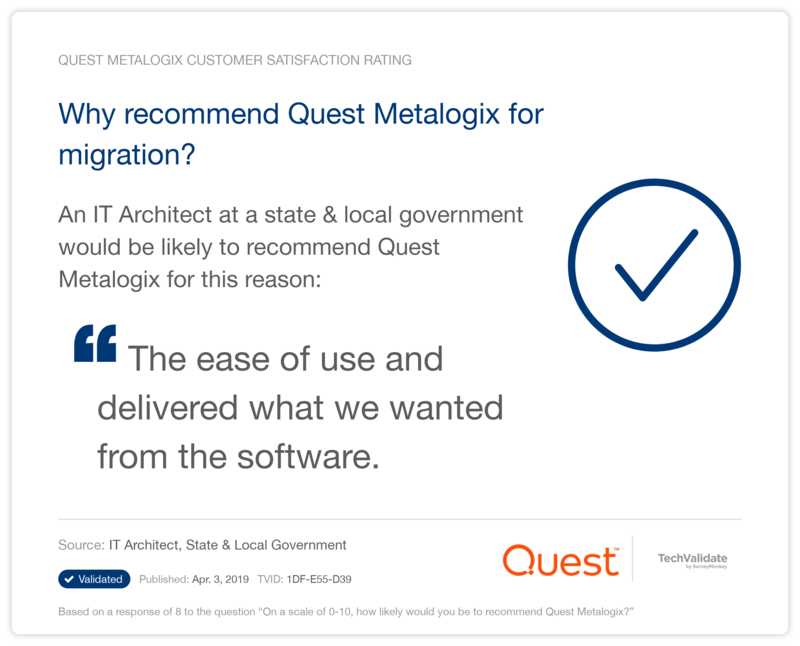 Why recommend Quest Metalogix for migration?