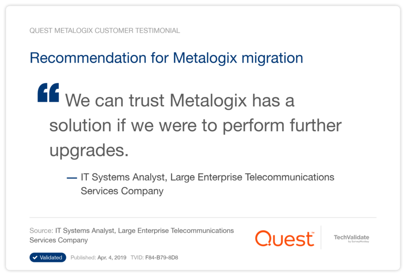 Recommendation for Metalogix migration