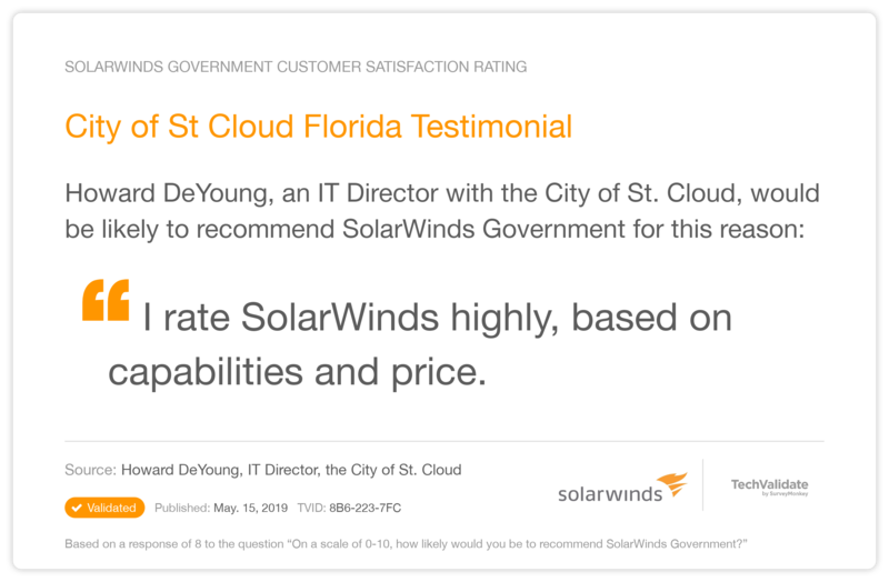 City of St Cloud Florida Testimonial