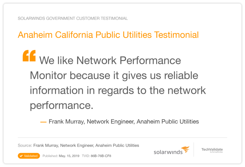 Anaheim California Public Utilities Testimonial