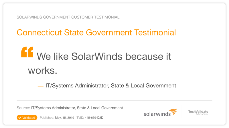 Connecticut State Government Testimonial