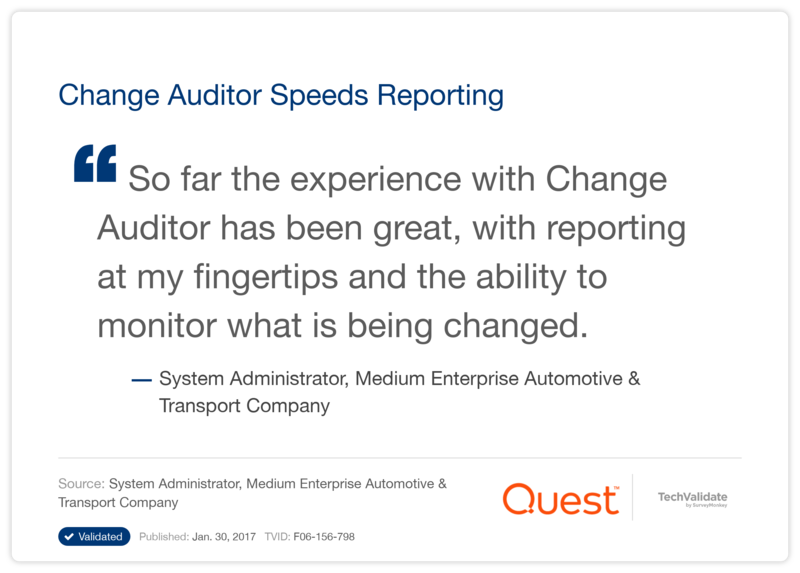 Change Auditor Speeds Reporting