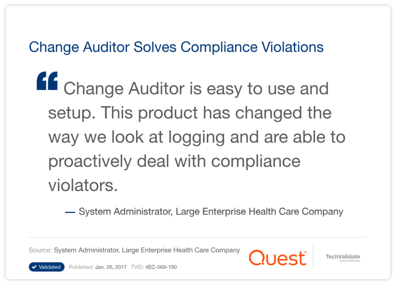 Change Auditor Solves Compliance Violations