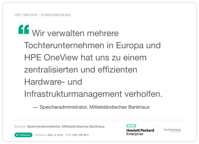 HPE ONEVIEW – KUNDENMEINUNG