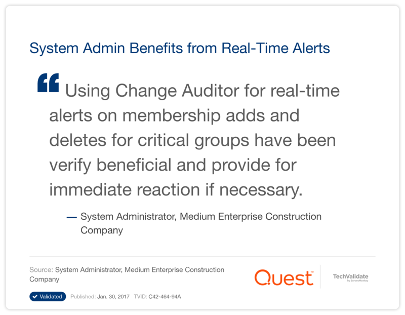 System Admin Benefits from Real-Time Alerts