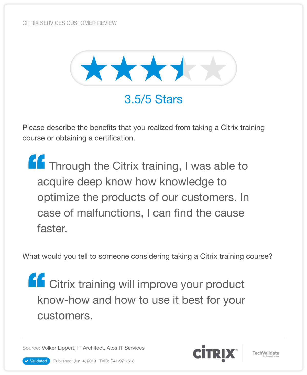 Citrix Services Customer Review