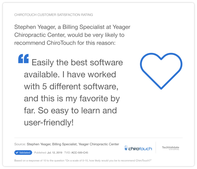ChiroTouch Customer Satisfaction Rating