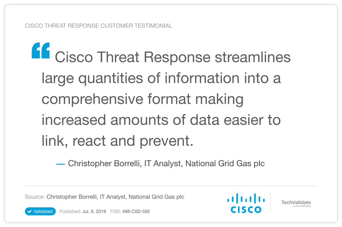 Cisco Threat Response Customer Testimonial