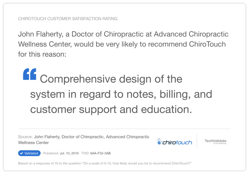 ChiroTouch Customer Satisfaction Rating