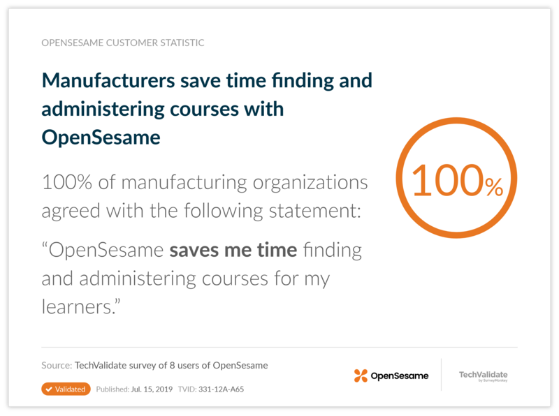 Manufacturers save time finding and administering courses with OpenSesame