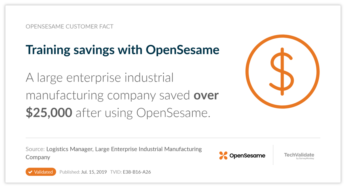 Training savings with OpenSesame