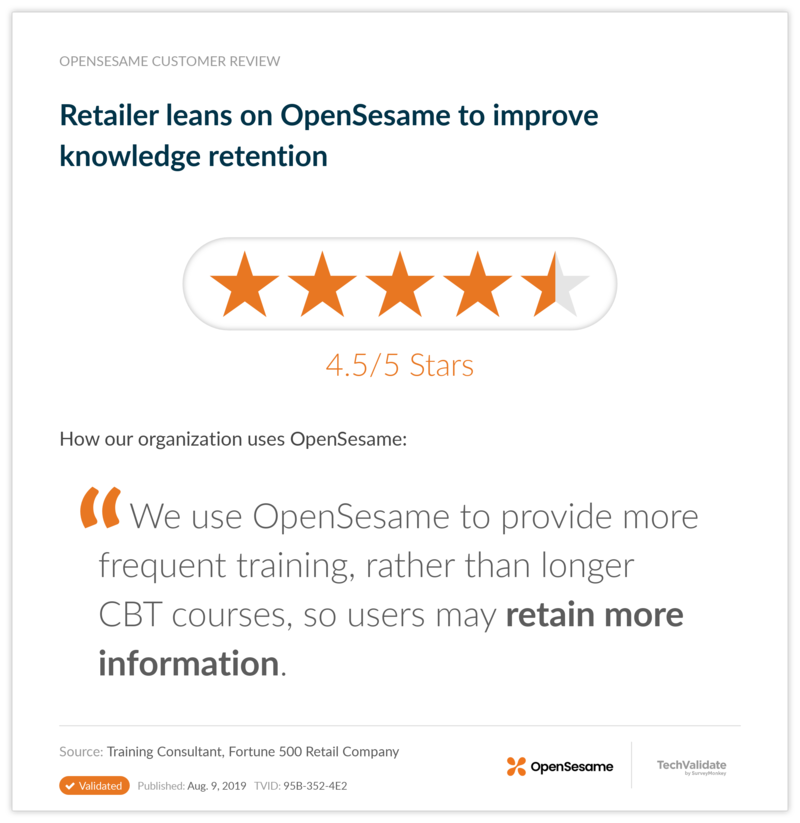 Retailer leans on OpenSesame to improve knowledge retention