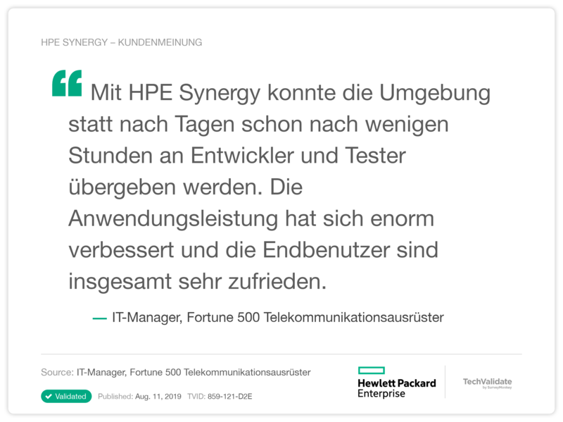HPE SYNERGY – KUNDENMEINUNG