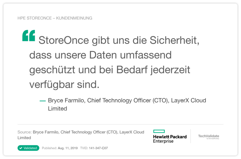 HPE STOREONCE – KUNDENMEINUNG