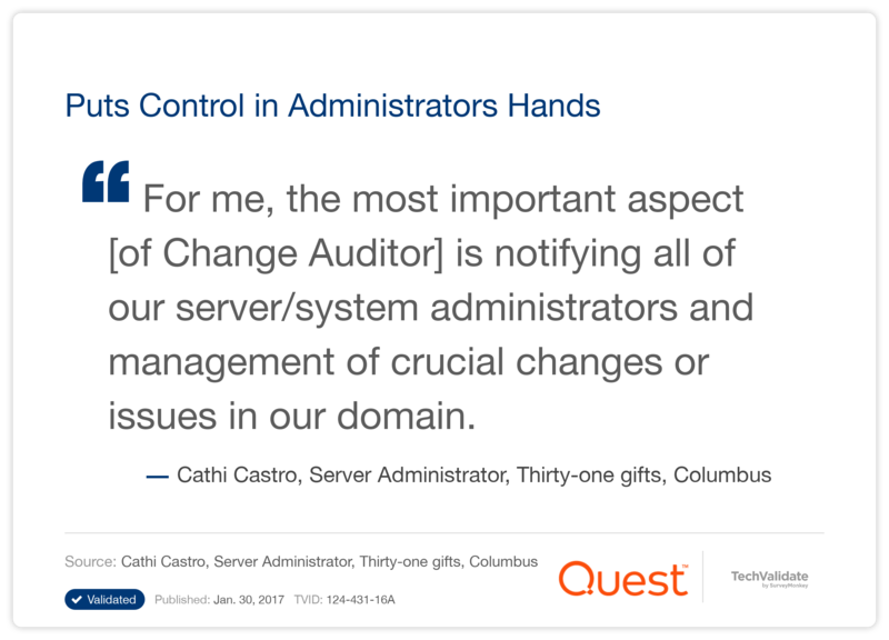 Puts Control in Administrators Hands