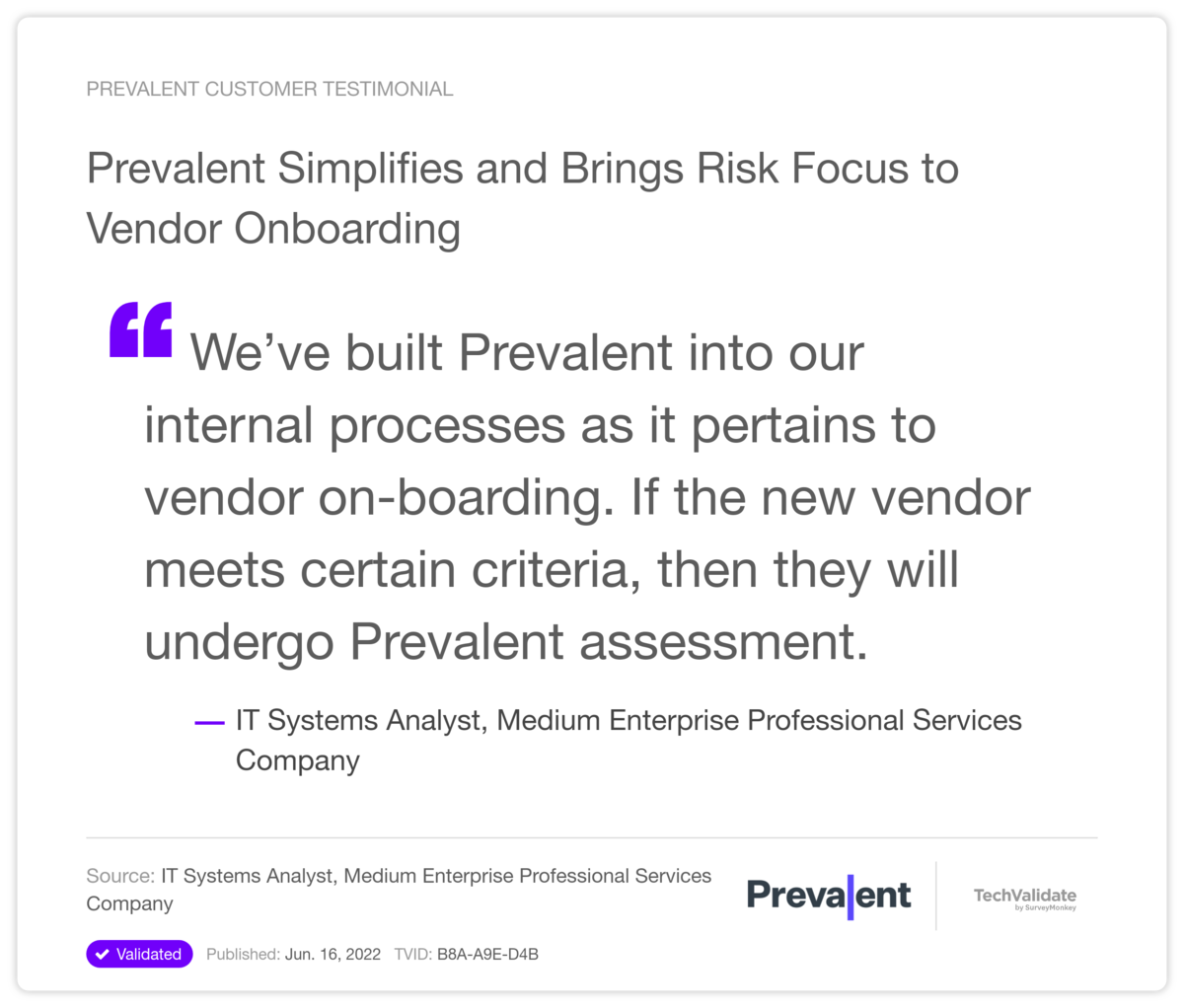 Prevalent Simplifies and Brings Risk Focus to Vendor Onboarding