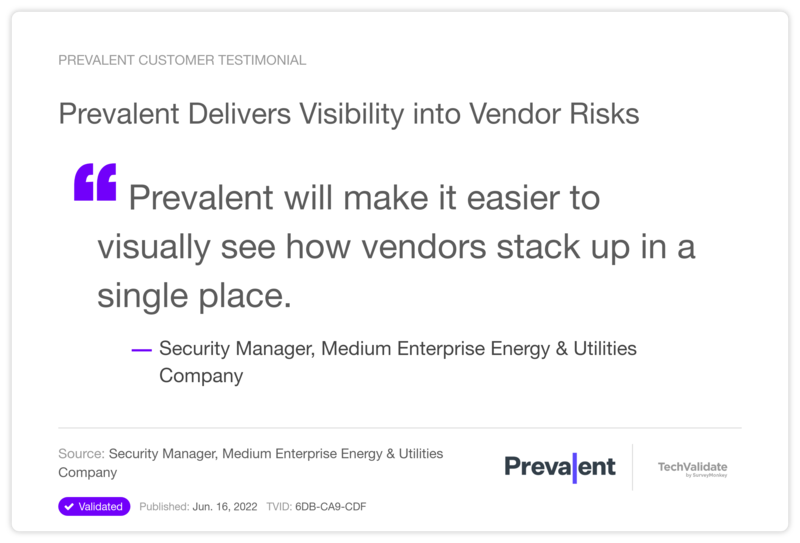 Prevalent Delivers Visibility into Vendor Risks