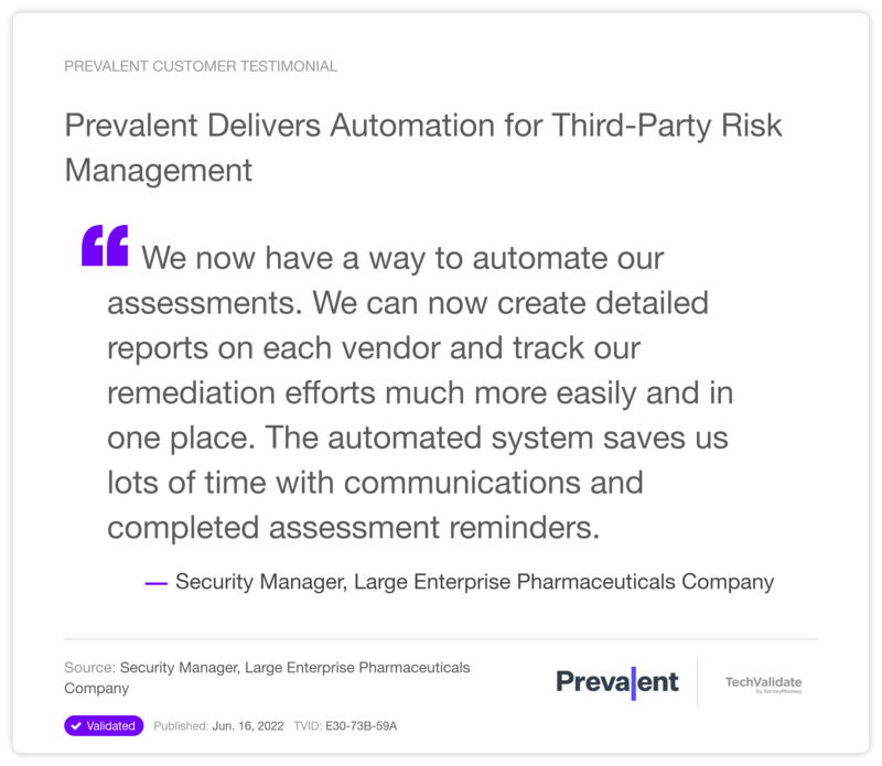 Prevalent Delivers Automation for Third-Party Risk Management