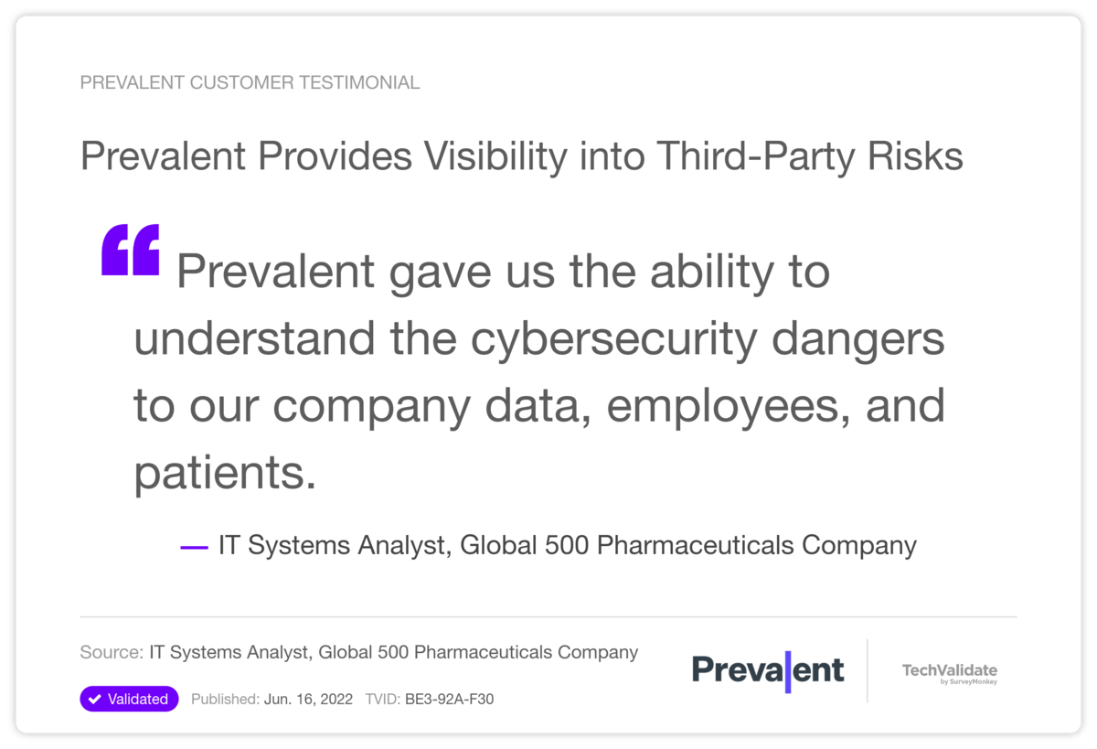 Prevalent Provides Visibility into Third-Party Risks