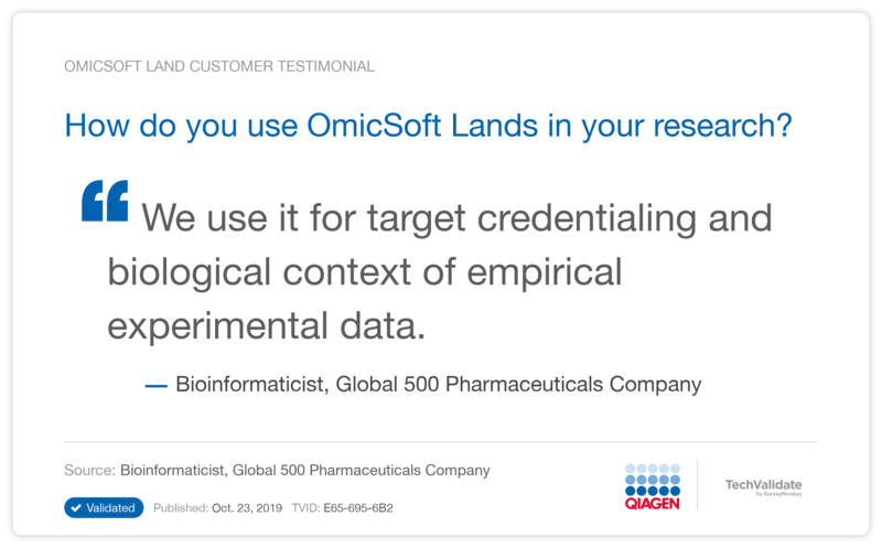 How do you use OmicSoft Lands in your research?