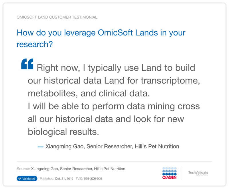 How do you leverage OmicSoft Lands in your research?