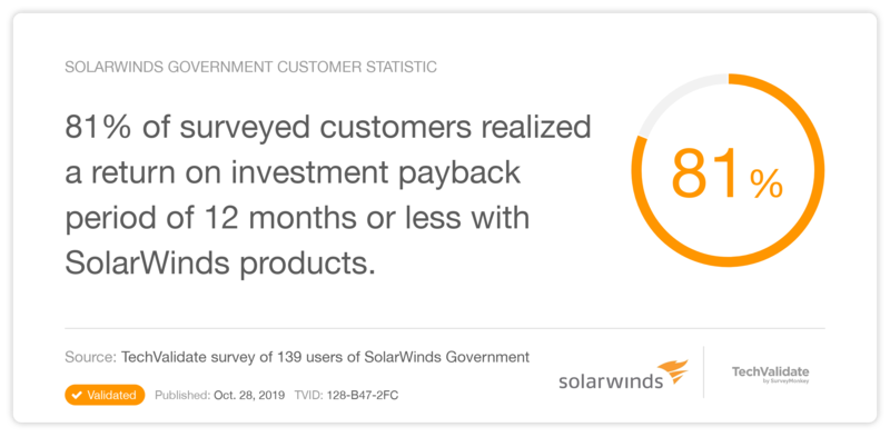 SolarWinds Government Customer Statistic